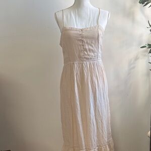 Love Tree Beige Button-Down Midi Dress